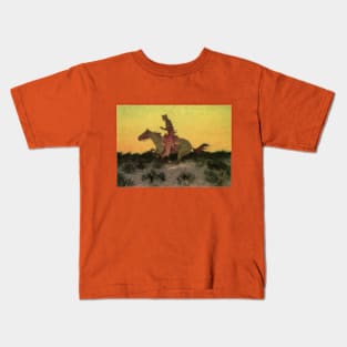 Against the Sunset by Frederic Remington Kids T-Shirt